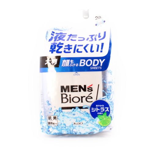 Kao Biore Mens Cooling Body&Face Sheets Citrus