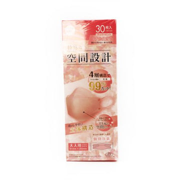 Hadariki Kukan-Sekkei Mask Pink 30Pc