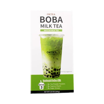 Oktea Boba Matcha Milk Tea Kit 3Pc