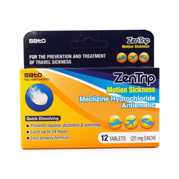 Zentrip Motion Sickness Tablets 12Ct Sato