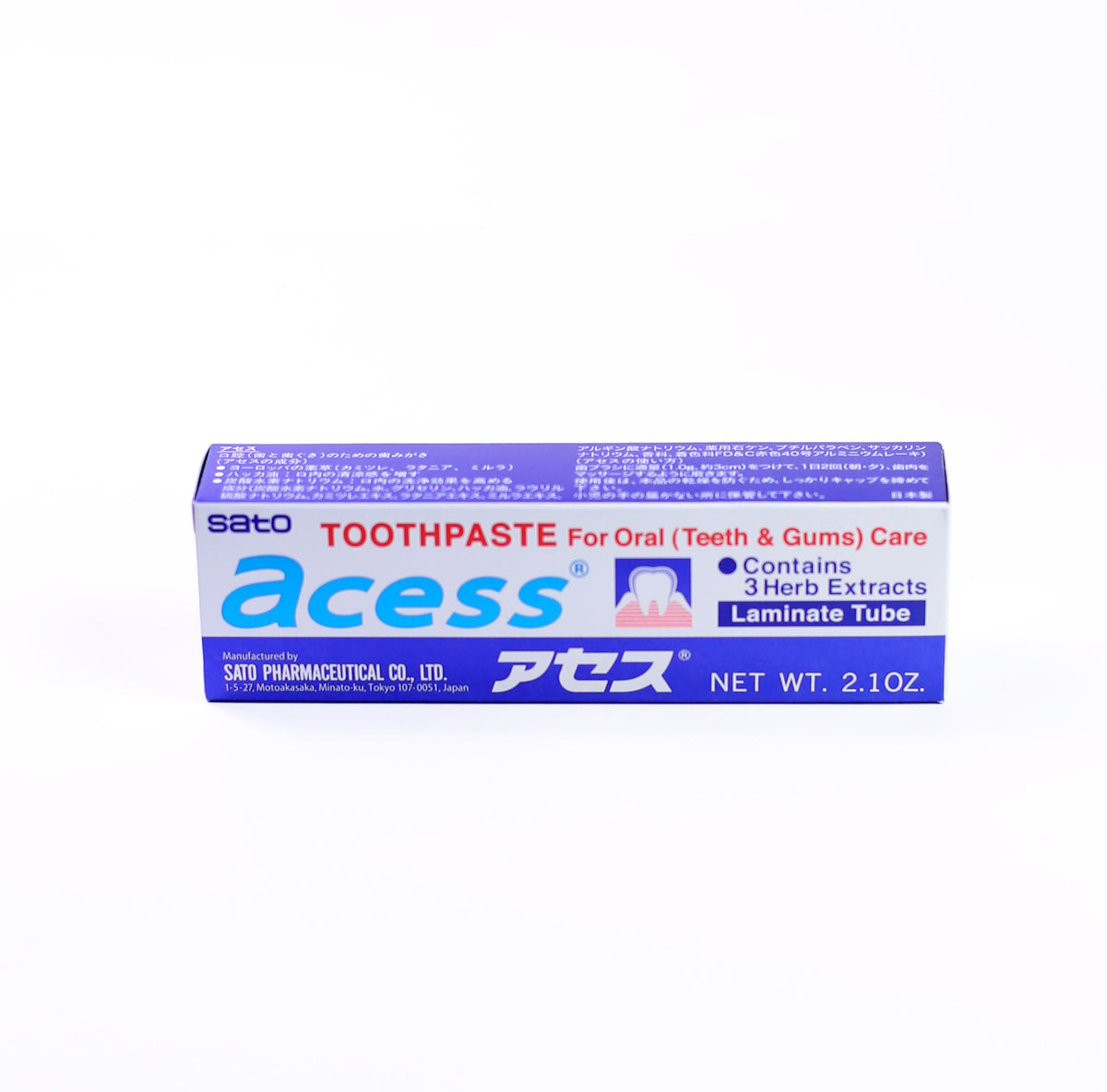 Acess Toothpaste 60G 2.1Oz(60G) Sato Pharmaceuti – DainobuNYC